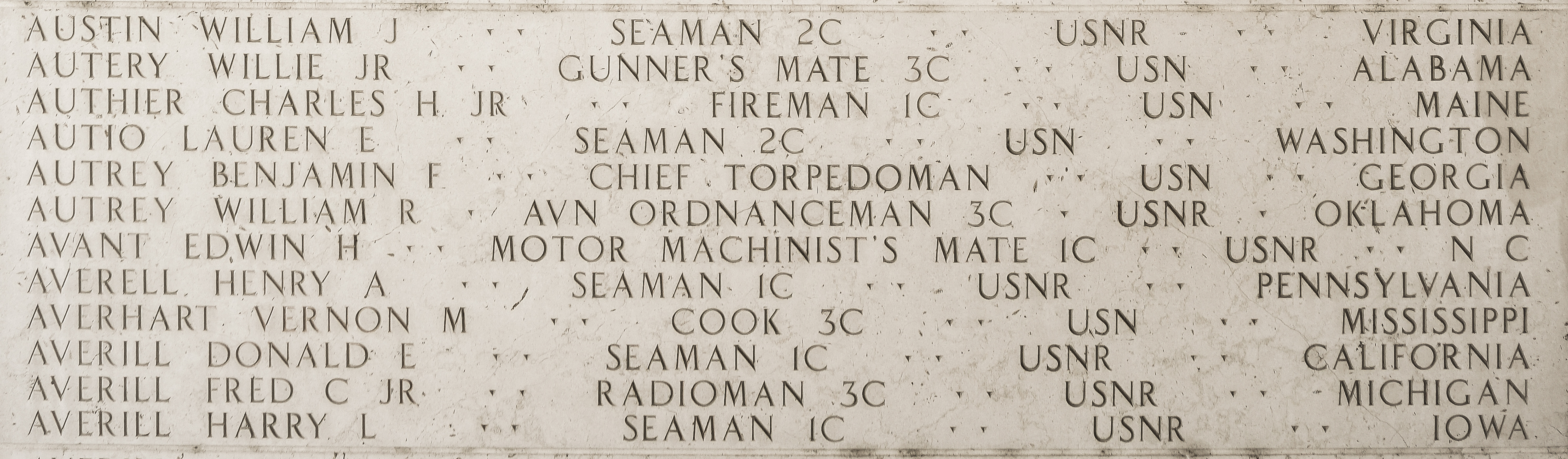 Fred C. Averill, Radioman Third Class